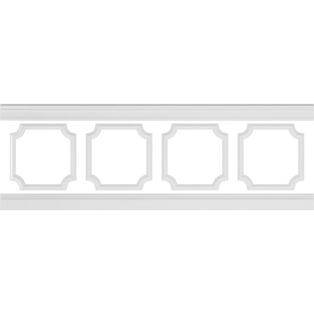 Ekena Millwork 94 1/2"L (Adjustable 32"H to 36"H) Ashford Scalloped Panel Traditional Wainscot Paneling Kit WPKUSC031P032